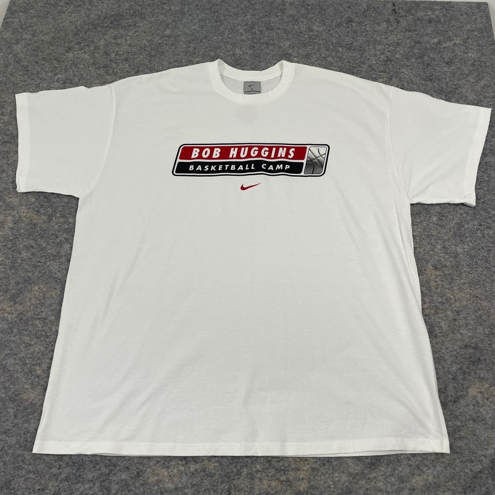 VTG Nike Bob Huggins Basketball Camp Graphic T-Shirt White Men's XXL